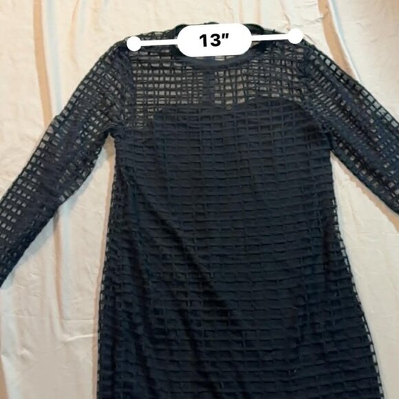 K. Jordan SIZE MEDIUM black long-sleeved cage design dress, lined - Picture 9 of 14